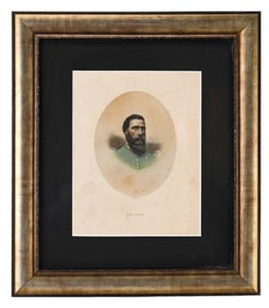 Antique Civil War Period Engraving Gen. Hood