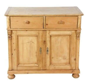 Antique Pine Farm House Style Buffet Cabinet