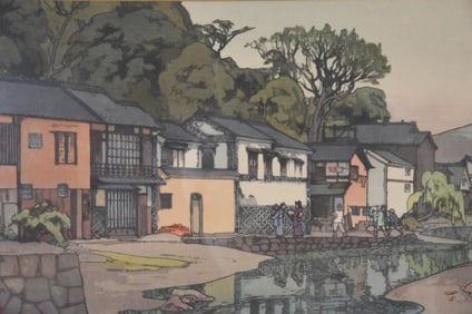 Hiroshi Yoshida Signed Woodblock of Chugokn
