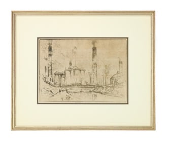Joseph Pennell Signed Engraving Power Plant