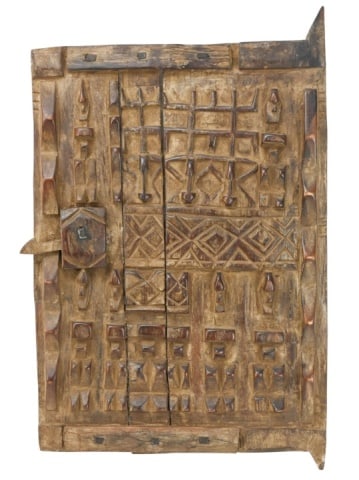African Hand Carved Dogon Granary Door (1 of 8)