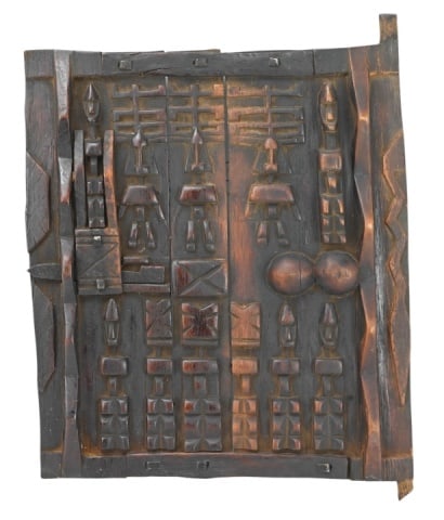 African Hand Carved Dogon Granary Door (1 of 8)