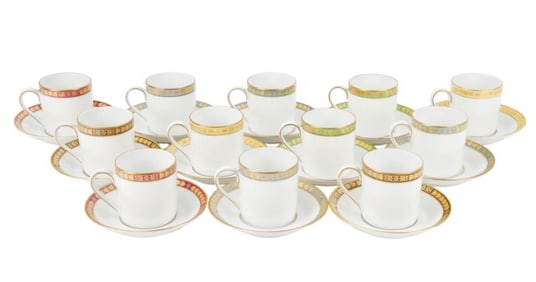 12 Hutschenreuther Porcelain Espresso Cups Saucers