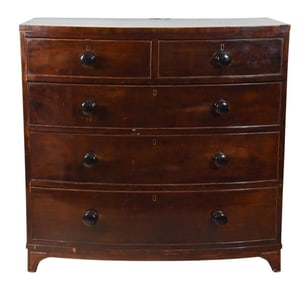 Antique American Empire Curved Front Dresser