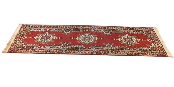 Hand Woven Wool Kashan Runner