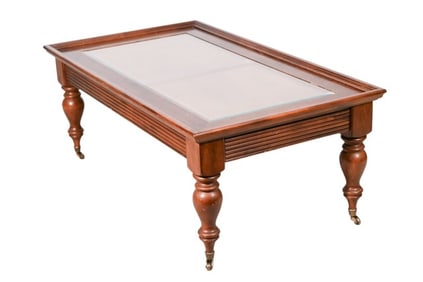 Ethan Allen Wood & Cane Coffee Cocktail Table