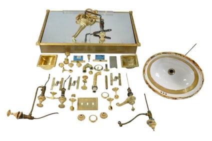 Vintage Gilded Sheryl Wagner Used Bathroom Accesories