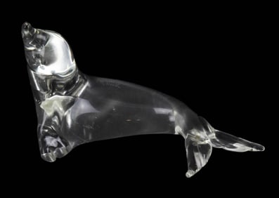 Seguso Murano Glass Seal Statue
