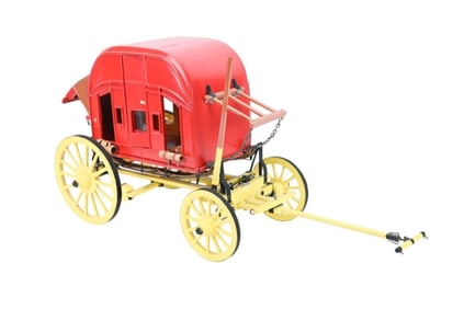 Vintage Hand Made Wooden Stage Coach Model