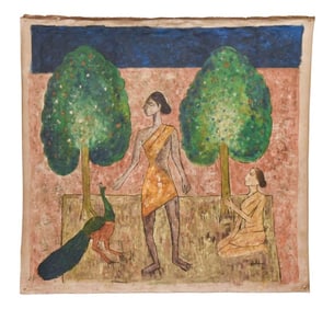 Kattingeri Krishna Hebbar Oil on Canvas Painting