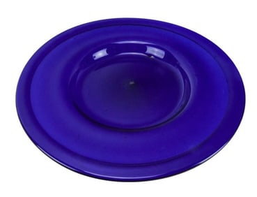 Large Hand Blown Cobalt Blue Glass Platter