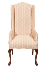Queen Anne Style Upholstered High Back Chair