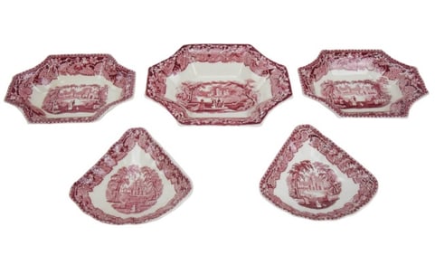 Masons Porcelain Vista Transfer Ware Small Dishes