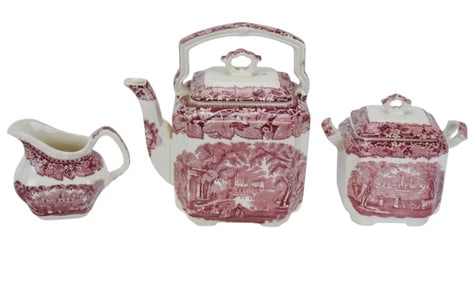 Masons Porcelain Vista Transfer Ware Tea Set