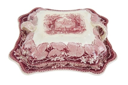Masons Porcelain Vista Transfer Ware Covered Plate