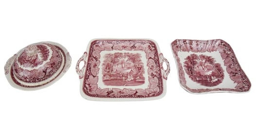 3 Masons Porcelain Vista Transfer Ware Dishes