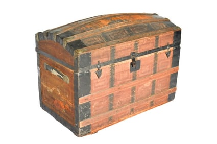 19th Century Victorian Dome Top Steamer Trunk