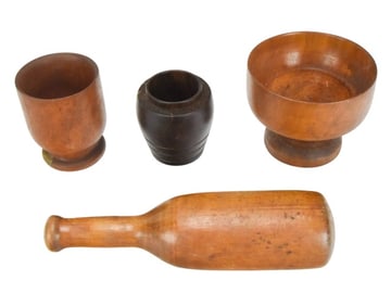 Antique American Primitive Treen Ware Pieces
