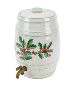 Vintage Christmas Holly Porcelain Beverage Jug