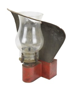 Antique Hand Painted Tole Oil Lantern