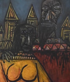 After Francis Newton Souza Portrait w City