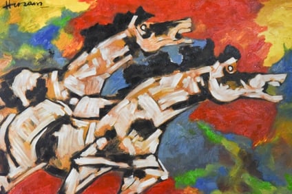 After Maqbool Fida Husain Painting on Canvas