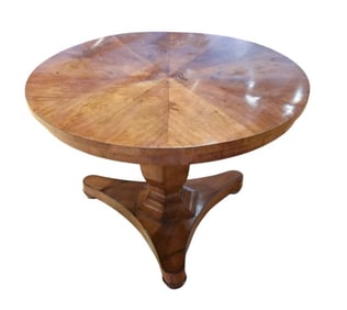 Antique Biedermeier Style Round Pedestal Table
