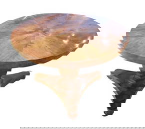 Antique Biedermeier Style Round Pedestal Table