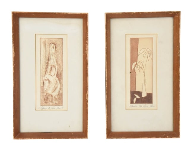 2 Paul Kline Signed Engravings Dated 1958 (1 of 13)