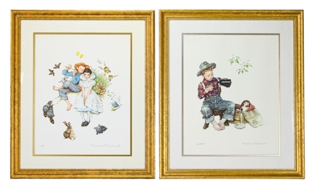 2 Norman Rockwell Numbered Lithographs Framed (1 of 14)