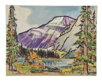 Roland Gissing Signed Watercolor Painting Mountain