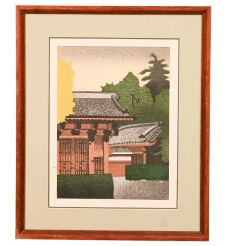 Yoshinori Asai Signed Woodblock 1993: Yoshinori Asai Signed Woodblock Dated 1993. Measures 20 inches x 16 inches.