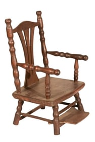 Antique Carved Child's Chair w Foot Rest