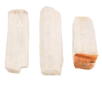 Set of Three Selenite Log Crystals