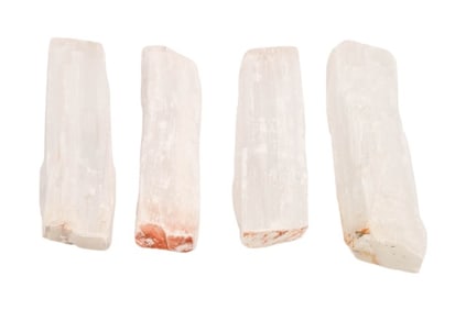 Set of Four Selenite Log Crystals