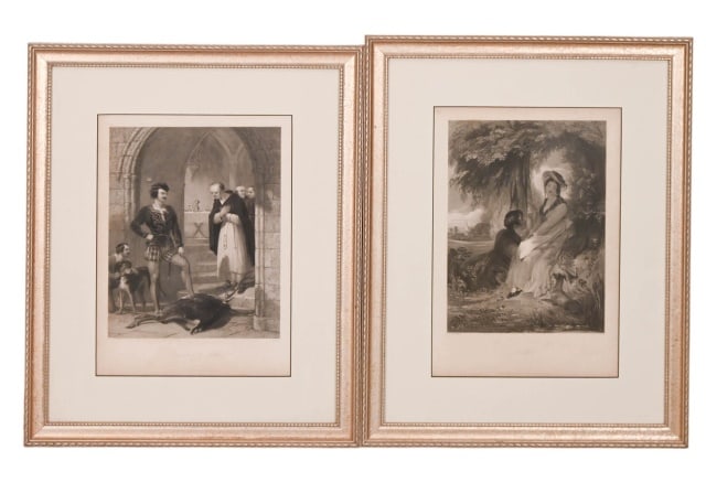 2 Antique Black and White Engravings (1 of 14)