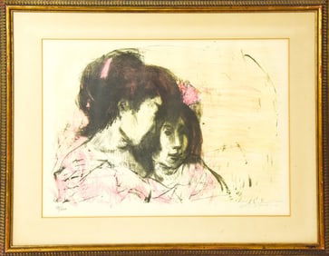 Alexander Dobkin Signed Lithograph Mother Child