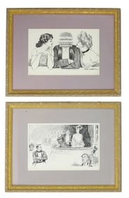 2 Charles Gibson Antique Lithographs From Colliers