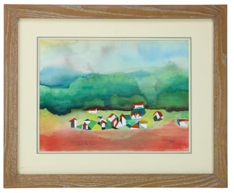 Steve Cox Signed Watercolor From the Train