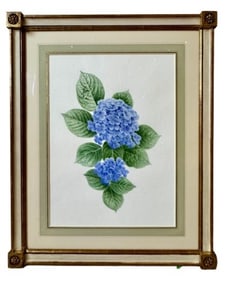 Mang Hang Ho Watercolor Painting Blue Hydrangea