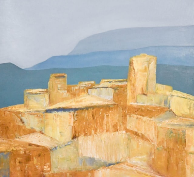 Roger Muhl Acrylic Painting Village Ochre (1 of 11)