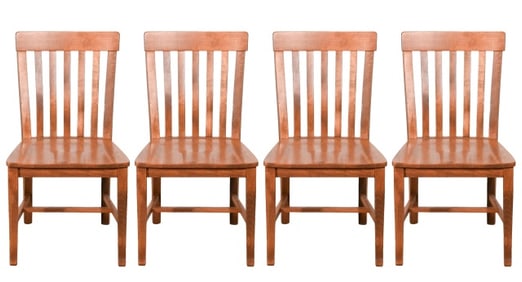 4 Italian Made Slat Back Side Dining  Chairs