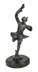 Indo Persian Bronze Dancer on Marble Base
