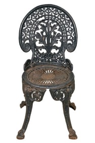 Antique Cast Iron Victorian Balloon Back Chair