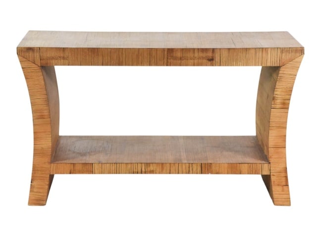Mid 20th Century Bamboo Veneer Console Table (1 of 13)