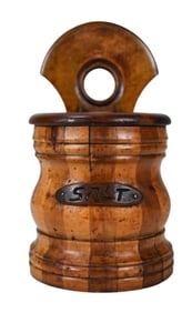 Vintage Treen Ware Hanging Salt Box
