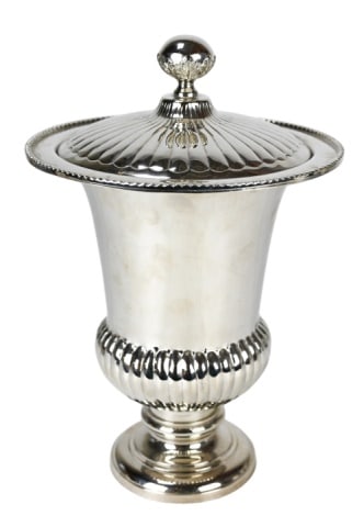 Global Views Williamsburg Silver Tone Urn w Cover (1 of 9)