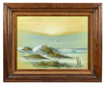Remington Signed Mid Century Painting Sea Escape