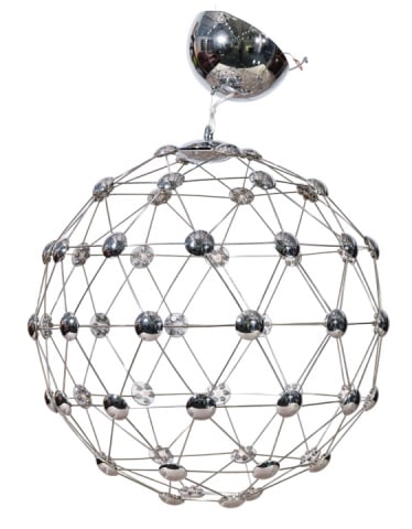 24 Inch Chrome LED Dome Light Fixture (1 of 9)