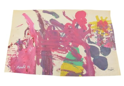 William Ronald Signed Tempera Abstract Painting